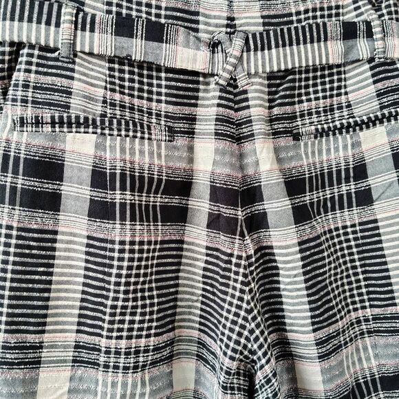 Anthropologie Ettitwa “Luca” Plaid Belted Wide-Leg Crop Pants – Size 10 – NWOT - Picture 5 of 11